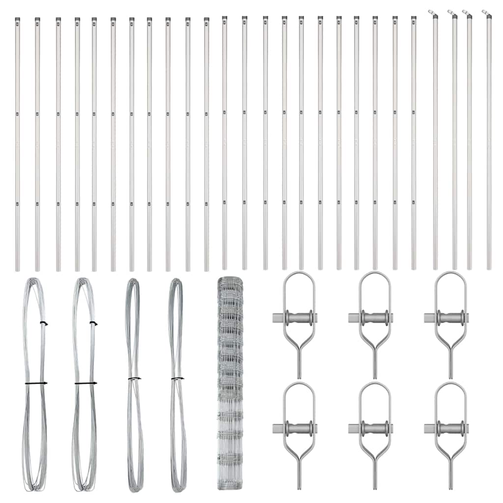 Wildzaun Silber 50 x 1,5 m Verzinkter Stahl